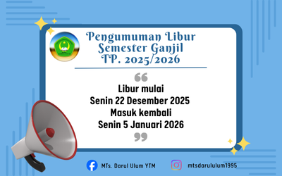 Pengumumam Libur Semester Ganjil Tahun Pelajaran 2025/2026